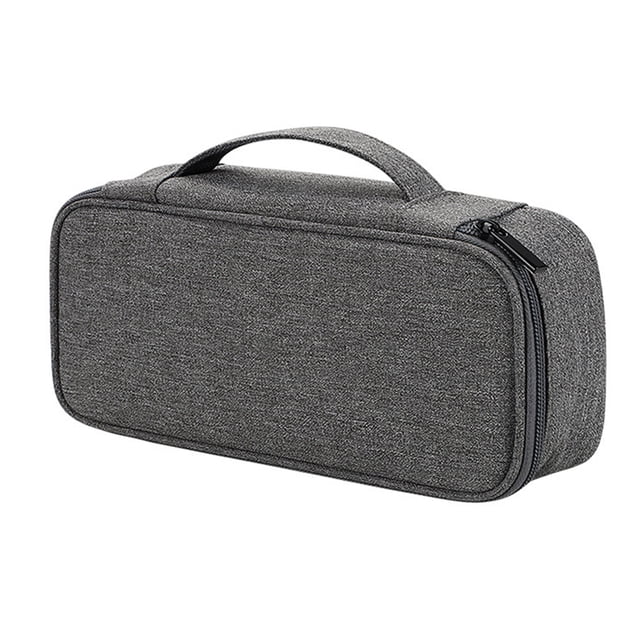 Bolsa organizadora de cables de viaje Bolsa de accesorios electrónicos Bolsa de almacenamiento de cables tecnológicos 25 × 12 × 6,5 cm Gris oscuro