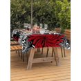 thumbnail image 3 of Outdoor Tablecloth with Umbrella Hole for Patio/Picnic/Party/Camping, Red Black Flowers Waterproof Table Cloth Rectangle Table Cover Washable, Abstract Botanical Floral Textured Plant (54"x 80"), 3 of 8