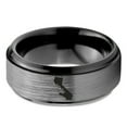 thumbnail image 2 of Tungsten California The Golden State Palm Trees Band Ring 8mm Men Women Comfort Fit Black Step Bevel Edge Brushed Gray Polished, 2 of 4