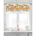 thumbnail image 2 of Vintage Thanksgiving Kitchen Valances for Windows Farmhouse Linen Window Valance Curtain for Living Room Window Treatment Orange Pumpkins Rustic Fall Valance Rod Pocket Topper Drape, 54 x 18 Inch, 2 of 6