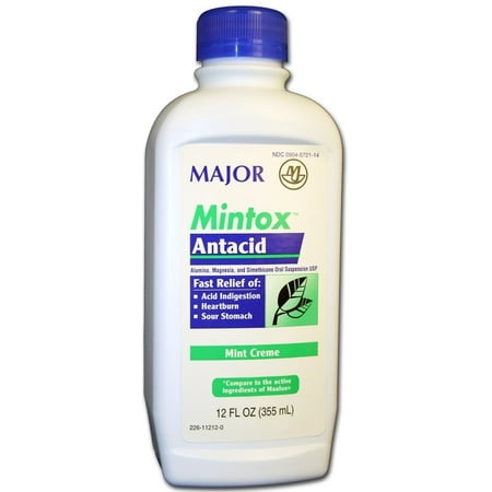 Major Mintox Antacid Liquid 12 oz Per Bottle