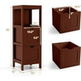 thumbnail image 3 of Moccha Small Bathroom Floor Cabinet, Freestanding Storage Cabinet with 2 Removable Drawers, Anti-Tipping Device, Modern Storage Organizer Rack Stand, Narrow Bathroom Cabinet for Small Spaces, Brown, 3 of 18