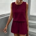 thumbnail image 1 of MKLEKYY conjunto de Camiseta y Pantalones Cortos con Bolsillos y Cuello Redondo para Mujer, 1 of 4