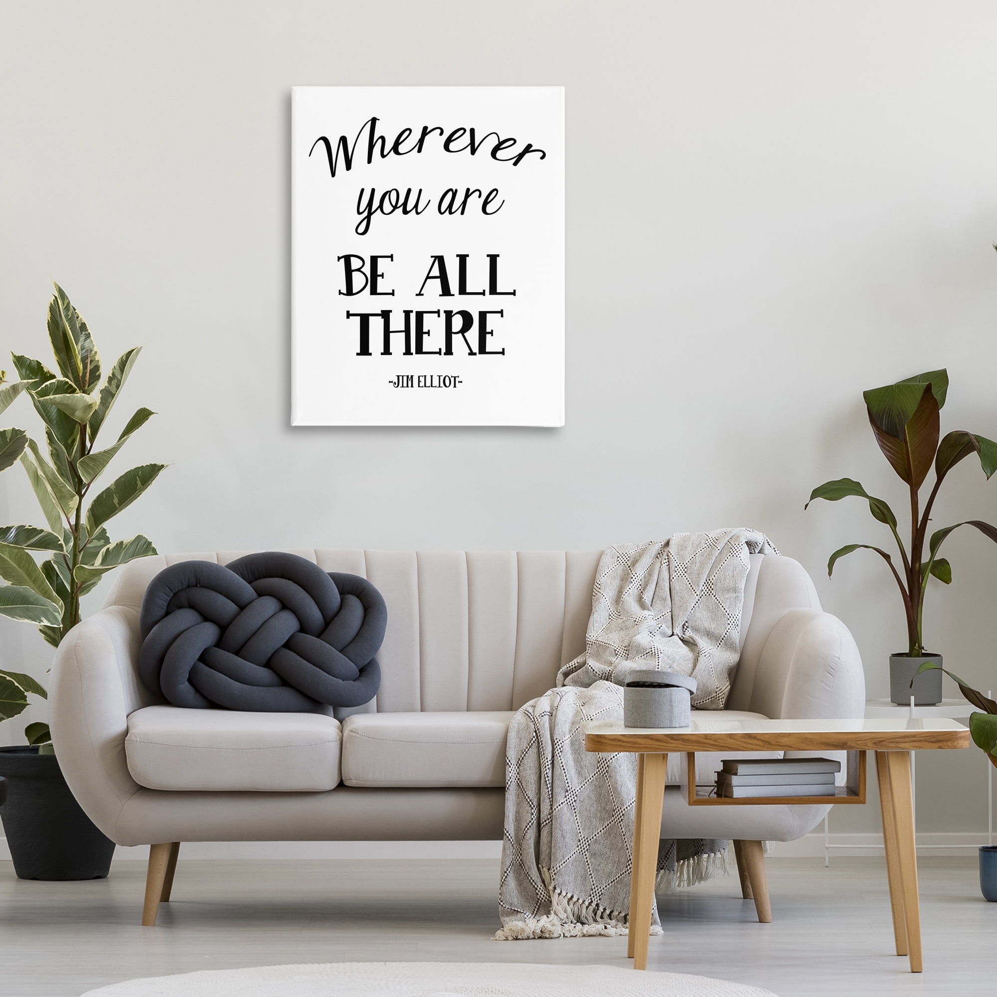 Stupell Industries Be All There Sentiment Text & Numbers Painting Wrapped Canvas Art Print Wall Art, 30 x 40