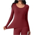 thumbnail image 2 of Lutiedan Womens Long Sleeve Shirts Ultra Soft Fall Winter Thermal Tops Crewneck Stretchy Base Layering Undershirts S-XL, 2 of 8
