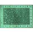 thumbnail image 1 of Ahgly Company Machine Washable Indoor Rectangle Persian Turquoise Blue Traditional Area Rugs, 8' x 12', 1 of 4