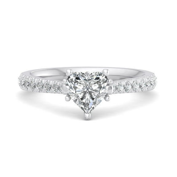 Alor Jewel 14K White Gold Over 1.3 Ct Heart Cut Lab Created Diamond Anniversary Ring - Stunning Engagement Ring for Women - Elegant Wedding Ring - Perfect Gift for Her on Special Occasion