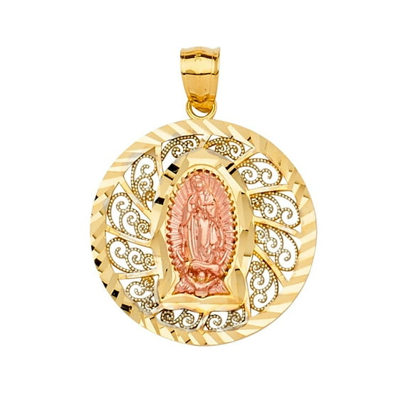 14K 3Color Guadalupe Pendant