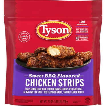 Tyson Sweet BBQ Flavored Chicken Strips, 25 oz (Frozen, Fully Cooked)