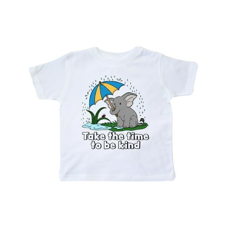 

Inktastic Take the Time to Be Kind with Cute Elephant and Umbrella Gift Toddler Boy or Toddler Girl T-Shirt