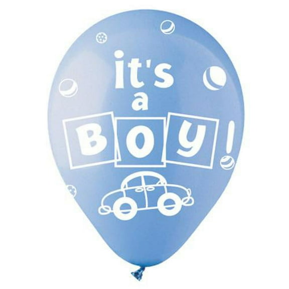 LOONBALLOON Baby Boy Balloons, 12″ BOY LIGHT BLUE (6 PK)