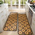 thumbnail image 4 of Kitchen Rugs Sets Of 2,Black Leopard Sunflower Pattern Anti Fatigue Kitchen Mat Rugs Non Slip Washable,Decorative Kitchen Floor Mats for Kitchen,Sink,Laundry,17"x47"+17"x47", 4 of 5
