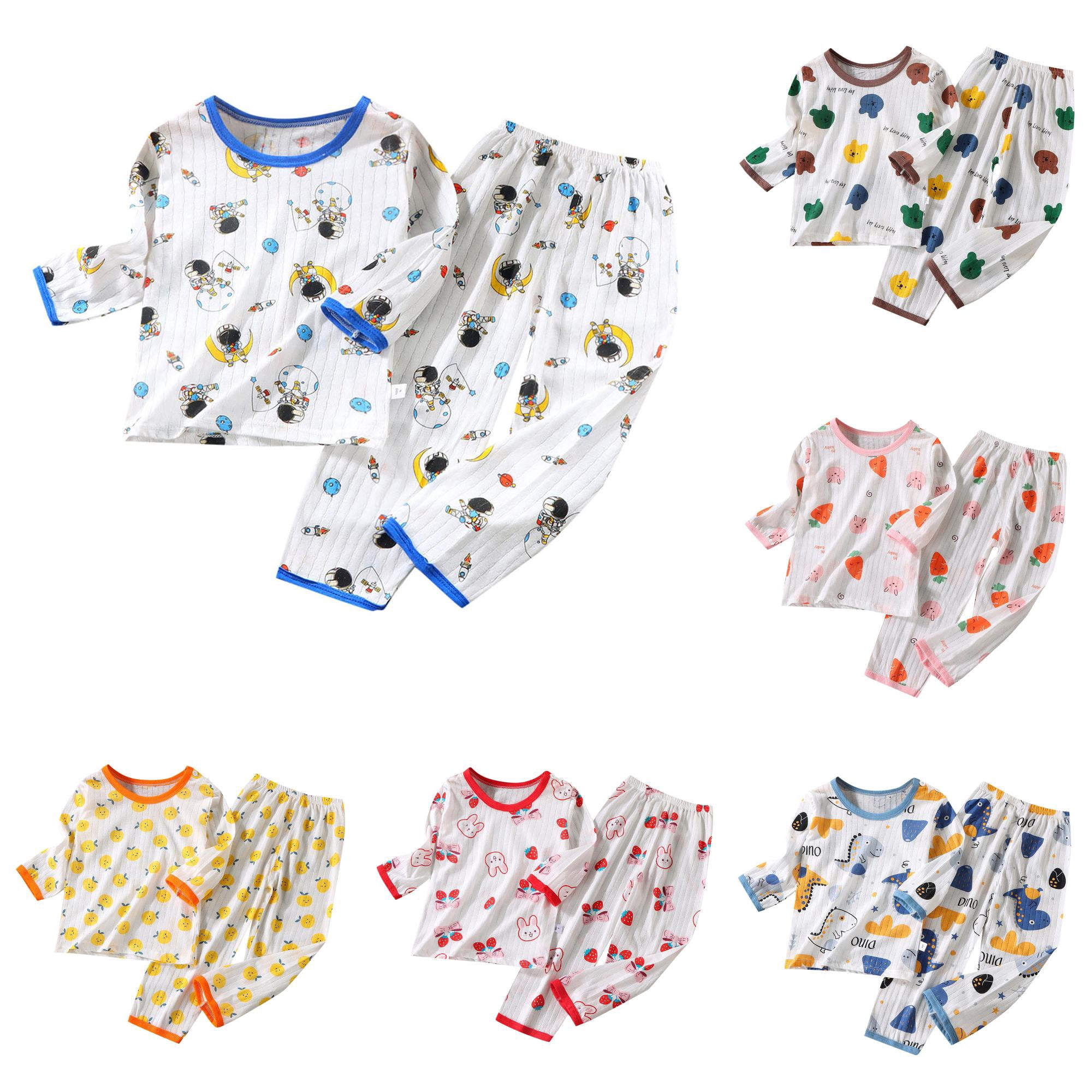 OSOLU Children Boys Outfits Summer Long Sleeve Crew Neck T-Shirts and Shorts Cute Comfortable Home Wear Versatile Travel Clothing Sets