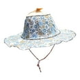 thumbnail image 2 of BKER 2 In 1 Portable Sun Hat Foldable Hand Fan Hat For Women Summer Flower Pattern Beach Hat For Travel Beach, 2 of 7