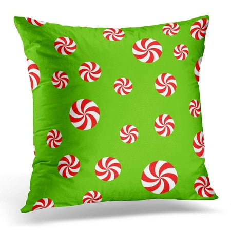 Bsdhome Peppermints Red And White Round Swirl Candy On Lime Green Random Swatch Made With Global Pillow Case Cover 20x20 Inch Canada Bsdhome Peppermints Red And, White Round Pillow Cover