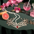 thumbnail image 2 of Hfppkn Red Rhinestone Vintage Leaf Headband Goddess Style Tiara for Weddings Events 17cm, 2 of 7