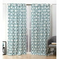 thumbnail image 2 of Nicole Miller Hexa Geometric Print Hidden Tab/Rod Pocket Top Light Filtering Curtain Panel Pair, 54"x84", Teal, 2 of 6