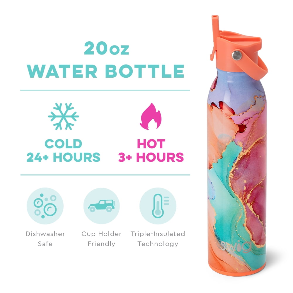 Swig Life 20oz Flip + Sip Bottle | Insulated Stainless Steel Water Bottle with Straw | Dreamsicle