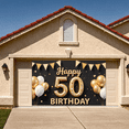 thumbnail image 5 of Golden Theme Birthday Party Banner Happy 50th Celebration Banner for Milestone Event Indoor Decoration Anniversary, 5 of 8