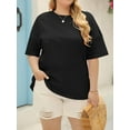 thumbnail image 5 of Women's Plus Size T Shirts Oversized Tees Summer Half Sleeve Crew Neck Tunic Tops, 5 of 5