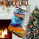 thumbnail image 1 of Hot Wheels Tema: Calcetines de Navidad, fino lino blanco para colgar en escaleras y chimenea, decoración navideña para el hogar, regalo de Navidad. 54cm × 38cm, 1 of 5