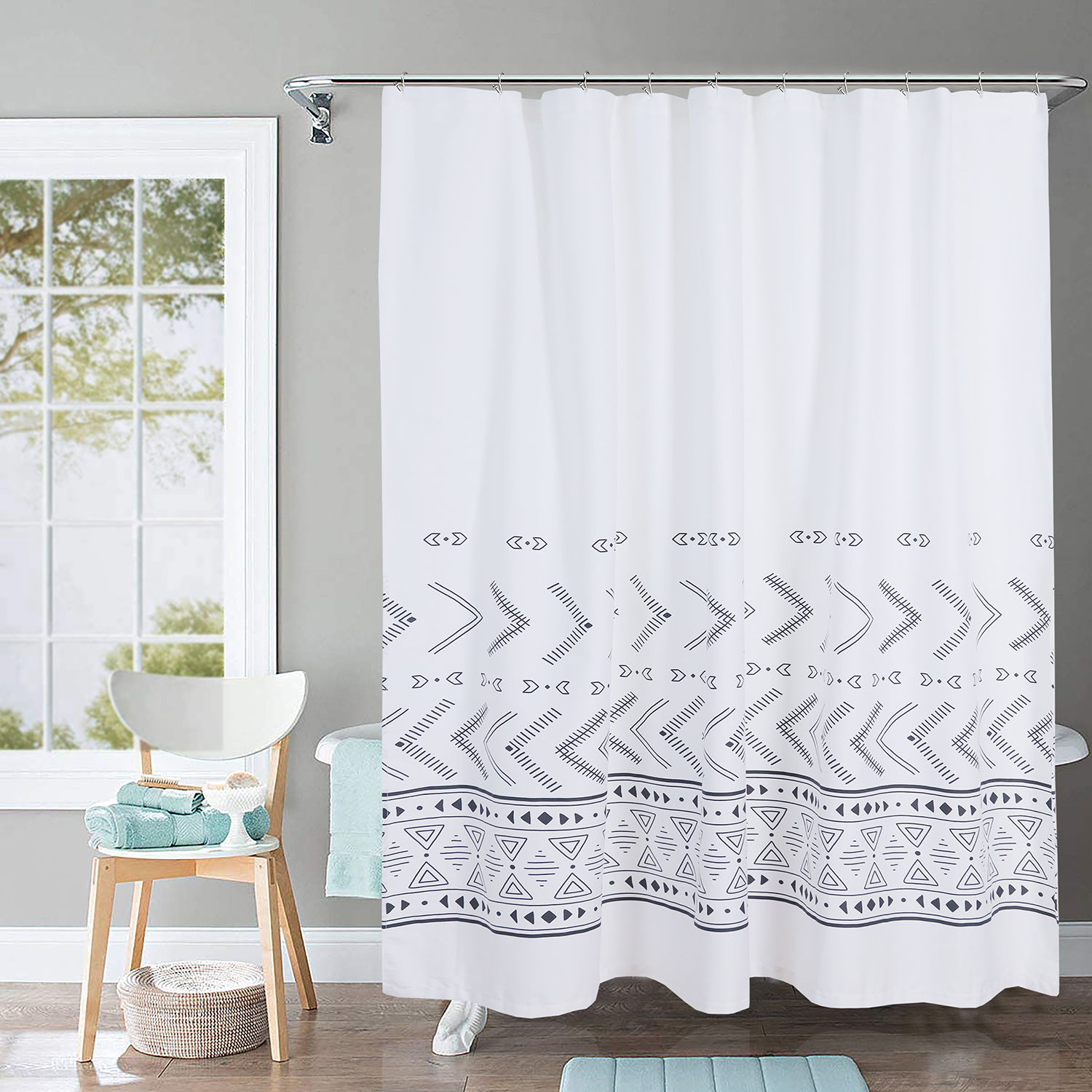 BLC Boho Shower Curtain for Bathroom Minimalist Style Farmhouse Shower