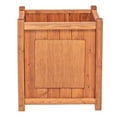 thumbnail image 4 of Leisure Season Preston Square Wood Planter in Medium Brown, 4 of 5
