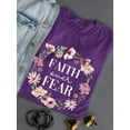 thumbnail image 3 of Faith Over Fear Cute Wreath T-Shirt Women -Smartprints Designs, Female Large, 3 of 4