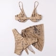 thumbnail image 5 of Women Two Piece Bikini Set with Underwire Top and High Waist Wrap Skirt Swimsuit for Beach Pool Vacation Brown L, 5 of 5
