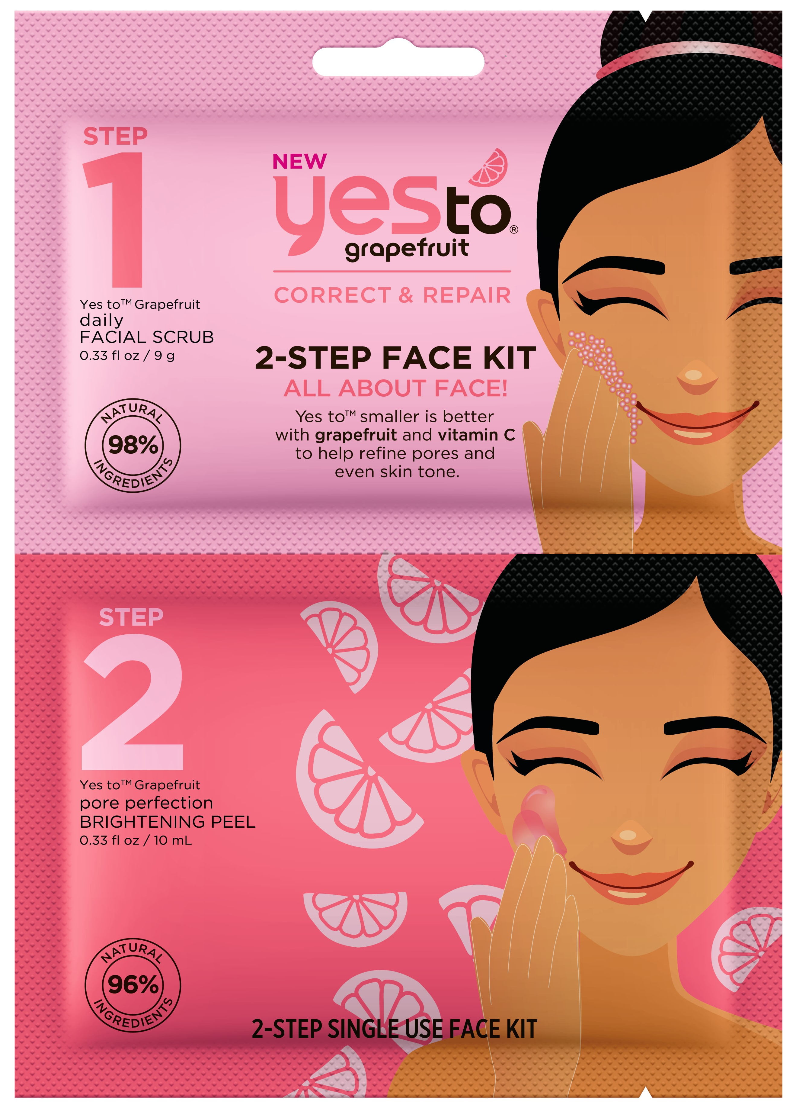Yes To Grapefruit 2Step All About Face! Face Kit SingleUse 2Step