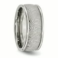 thumbnail image 4 of Stainless Steel Polished 9mm Textured Rounded Edge Ring 11 Size, 4 of 6