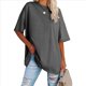 thumbnail image 1 of Camiseta Básica de Corta con Cuello en V, Gris Oscuro, XXL, 1 of 5