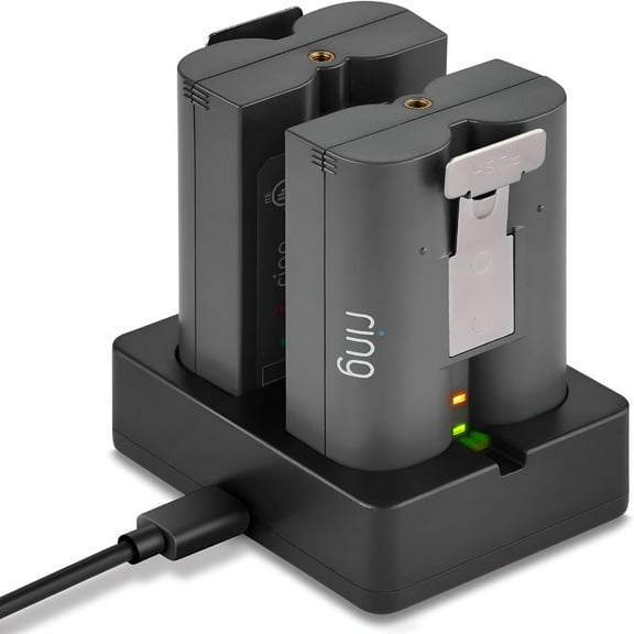 GJX Dual Port Charging Station for Video Doorbell and Spotlight Cam Batteries