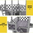 thumbnail image 3 of Aivituvin Wood Cat House with Balcony, Outdoor Indoor Kitty Shelter with Stairs, 3 of 10