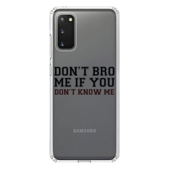 DistinctInk Clear Shockproof Hybrid Case for Galaxy S20 ULTRA / 5G (6.9" Screen) - TPU Bumper Acrylic Back Tempered Glass Screen Protector - Don't Bro Me If You Don't Know Me