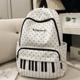 thumbnail image 3 of HUISZJ Polka Dot School Backpack, Large Capacity School Bag with Star Pendant, Portable Laptop Backpack for Students College Travel (White), 3 of 10