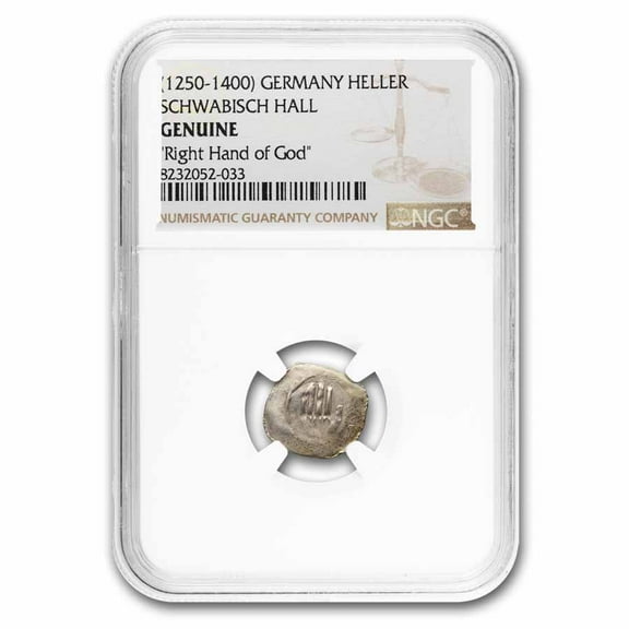 (1250-1400) Germany Silver Hand Heller Genuine NGC (w/COA)