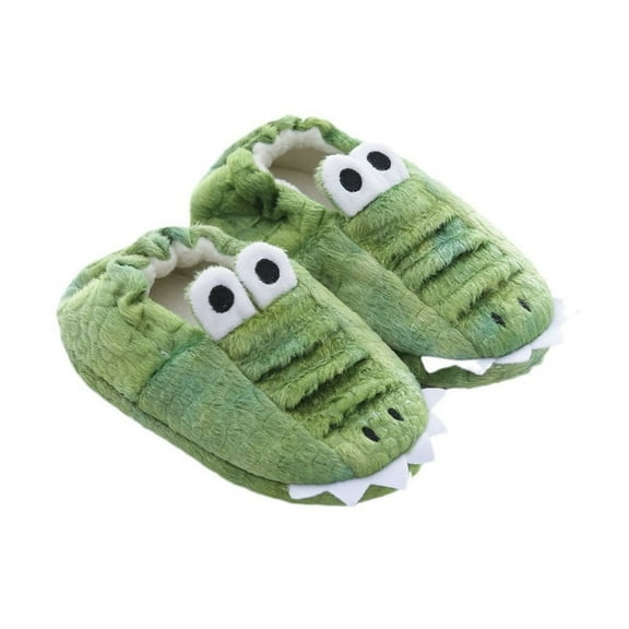 Otqutp Toddler Kids Plush Slippers Boys Girls Cute Dinosaur Cozy Warm Winter Shoes Cartoon Animal Soft Indoor Bedroom Shoes