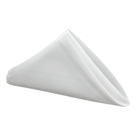 

12 Pack Cloth Table Napkins / Linens - 20 Inch x 20 Inch - Easy Care 100% Spun Polyester - Cotton Like Feel - White