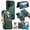 Green, variant on Wallet Case For Samsung Galaxy S25 FE, 2 in 1 Detachable Magnetic Folio Cover with Zipper Pocket Purse, RFID Blocking Card Holder, Premium PU Leather Kickstand Flip Shockproof Case, Black