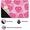 thumbnail image 3 of Pink Heart Credit Card Skin Debit Card Skin Debit Card Sticker Cover No Bubble Slim Small Chip Personalized Bank Card Protecting Decal Scratchproof Transportation Key Card 7.3x5.4Inch, 3 of 6
