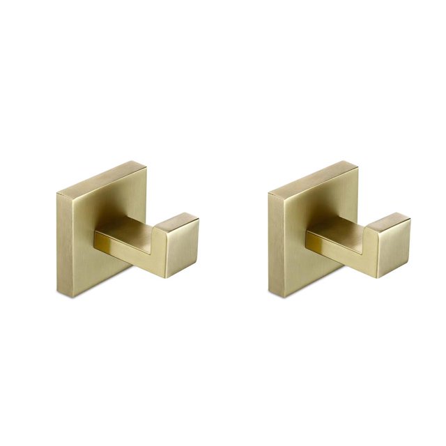 Gancho de Baño Billuyoard Albornoz Acero Inoxidable Cuadrado Dorado 2Conjunto