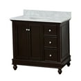 thumbnail image 3 of Bella 36" Bathroom Vanity with Chocolate Cabinet and Carrara Marble Top, 3 of 6