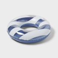 thumbnail image 1 of Sun Squad 31" Inflatable Swim Tube, Blue & White Stripe Pool Float Ring for Pool, Beach & Lake, Ages 9+, 1 of 1