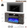 thumbnail image 3 of Merluxy Farmhouse LED Fireplace TV Stand with Fireplace, 70" Large Entertainment Center for TVs up to 80" with Door for Living Room, Dark Oak Wood, 3 of 8