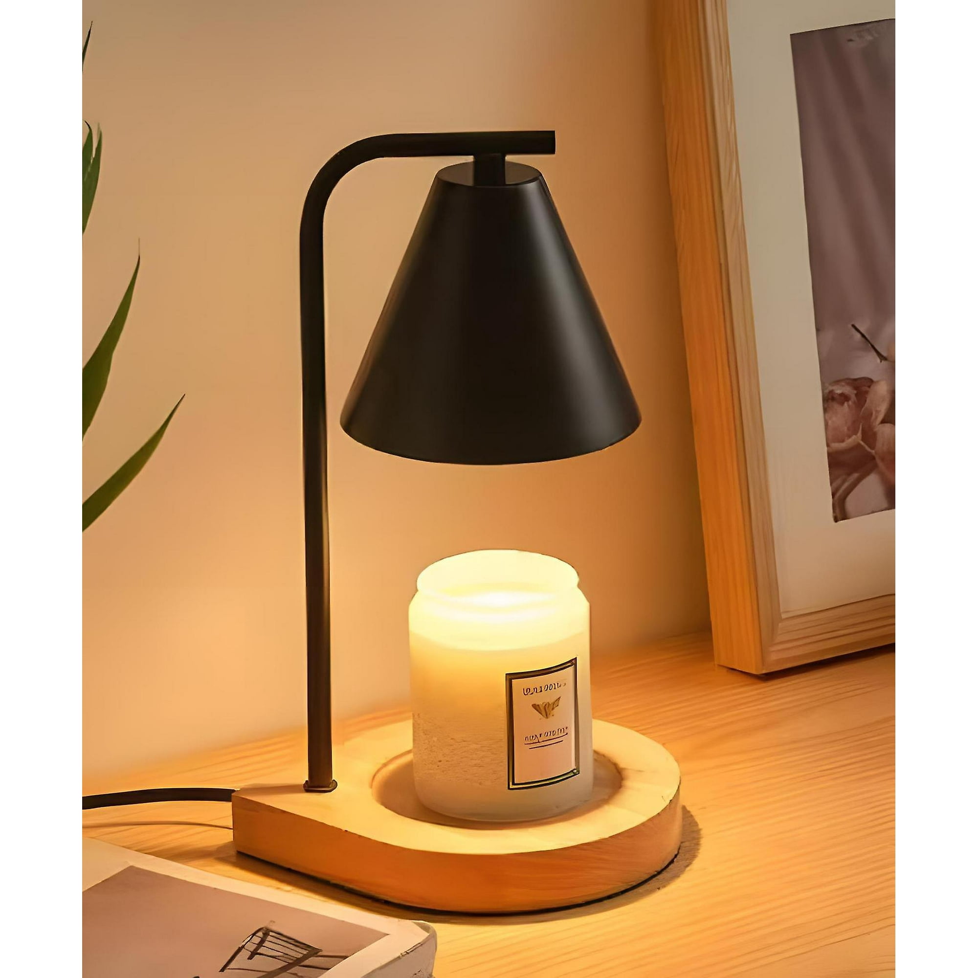GEEZO Lampe Chauffe-bougie électrique Avec Minuterie Et Variateur D'intensité, Cadeau De Noël, D