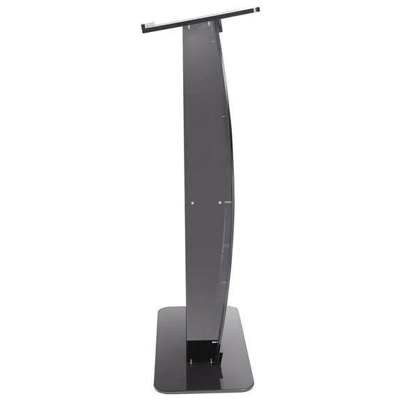 Modern Acrylic Podium Stand 47" - Wide Desktop & Shelf for School, Office, Events - Black