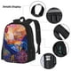 thumbnail image 3 of Easygdp Rooster Oil Painting Mochila para Niños y Niñas con Set de Caja de Almuerzo y Estuche para Lápices 3 en 1, Mochila Escolar Estampada para Adolescentes, 3 of 7