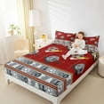 thumbnail image 4 of Feelyou Est Football Sleep Full Size Sheets for Teens, Modern Ball Gaming Bed Sheets, Maroon Plaid Buffalo Sheet Sets, Microfiber Bedroom Decor, 4pcs, 4 of 7