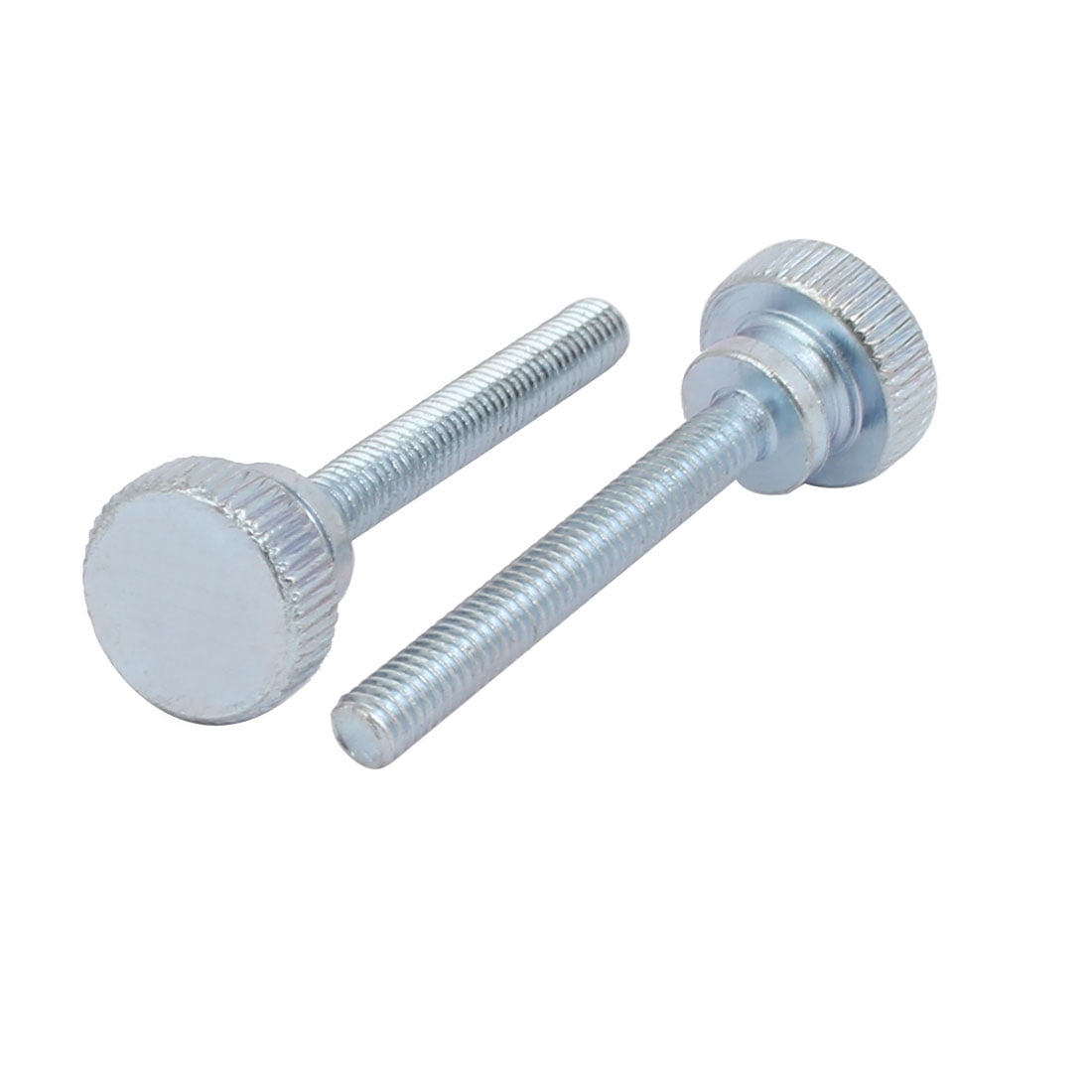 Unique Bargains M4x30mm Carbon Steel Flat Knurled Head Fully Threaded